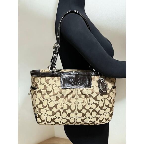 Y2K Coach F14281 Signature Pleated East West Gallery Tote & NWT F42817 Wallet - Picture 10 of 14